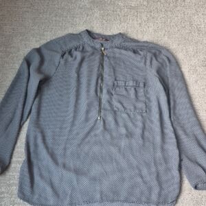 ☀️Cache Cache Women's Navy  Blouse with Zipper Detail Size S